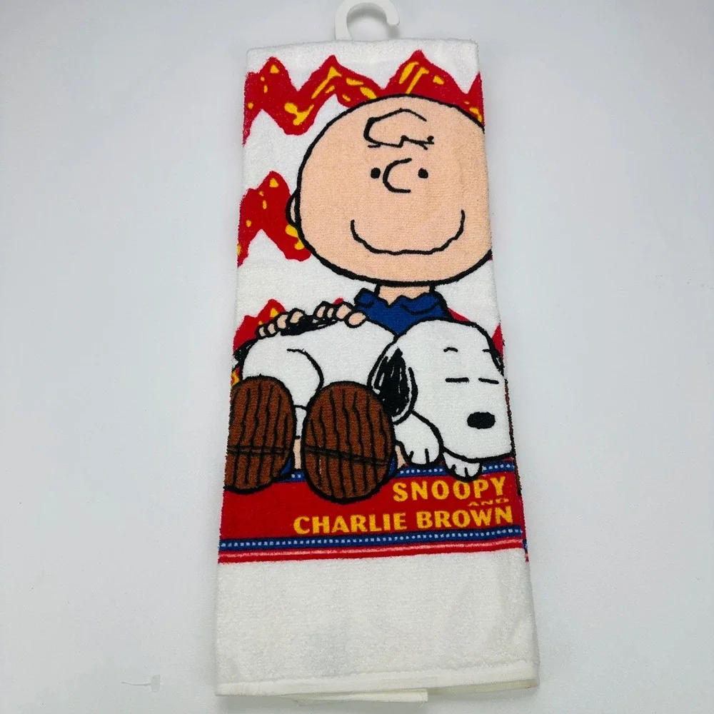 Vintage Peanuts Snoopy Charlie Brown Bath Buddies 2pc Towel Washcloth Set NEW